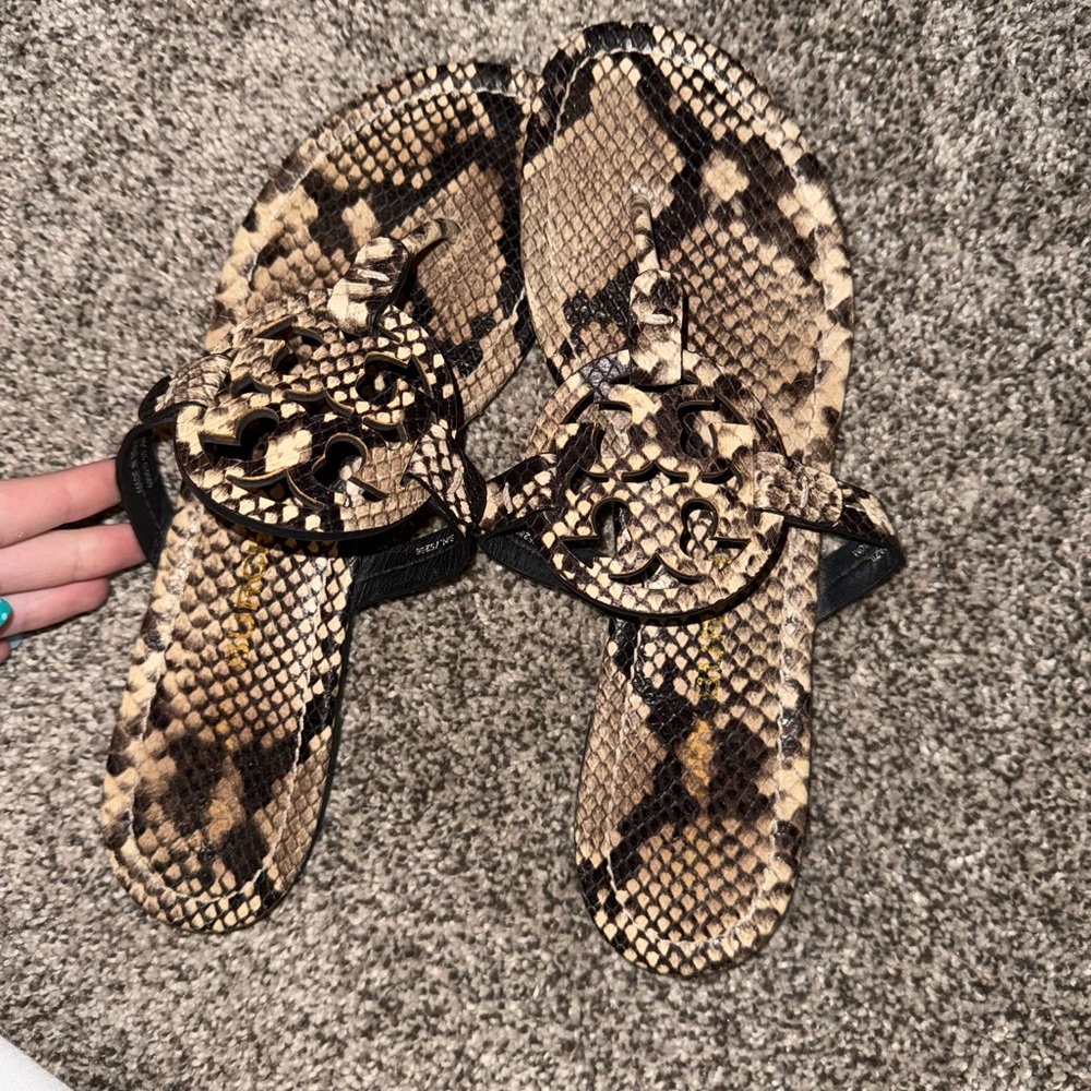 Tory Burch Snake Print Sandals